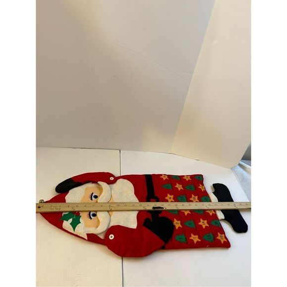 Santa wall hanging advent Christmas calendar 27x11" Vintage Count Down - Picture 3 of 4